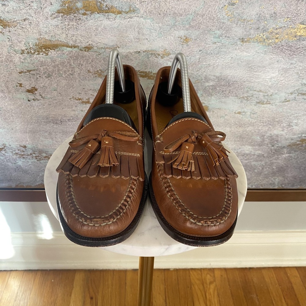 Cole Haan Shoes Mens Size 8.5 M Brown Leather Tassel Loafers Slip On CC01083 - Picture 3 of 11